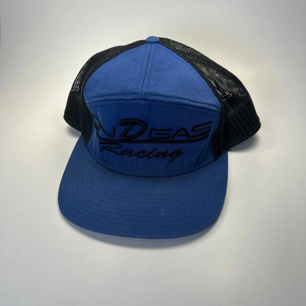 Vintage Richardson 168 On Gas Racing 7 Panel Trucker Snapback Flat Bill Cap RARE